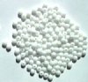 100 4mm Opaque White Round Glass Beads